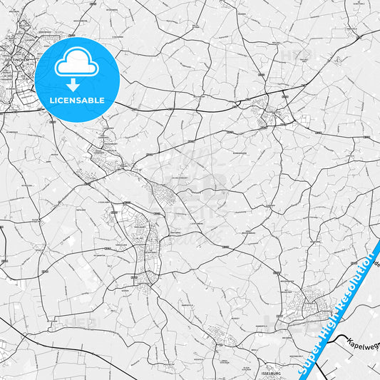 Oude IJsselstreek, Netherlands light map with streetnames, citynames and districts