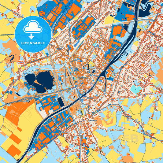Colorful Oudenaarde Street Map with Labels and Buildings