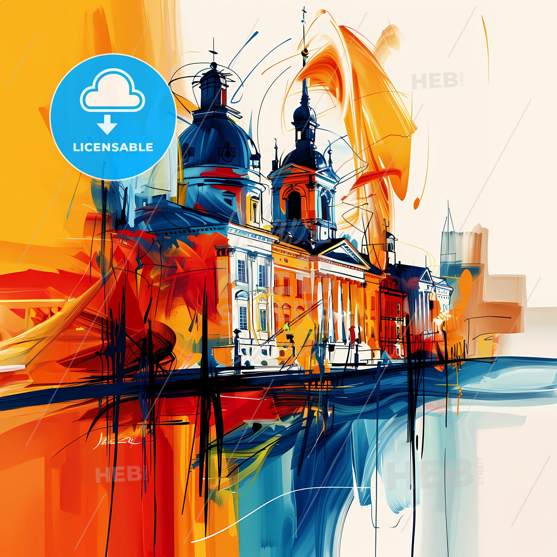 Vibrant Oulu, Finland - A Painting Of A Building