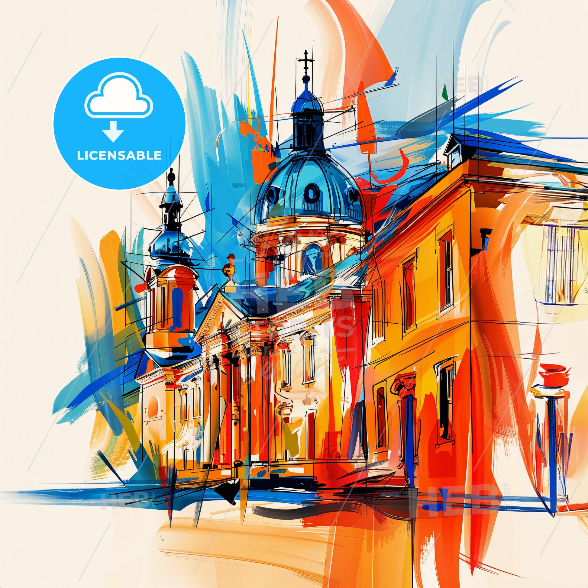 Vibrant Oxford, England - A Painting Of A Building