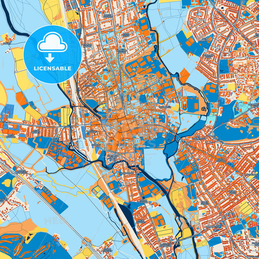 Colorful Oxford Street Map with Labels and Buildings