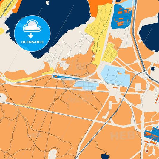 Colorful Ozyorsk Street Map with Labels and Buildings
