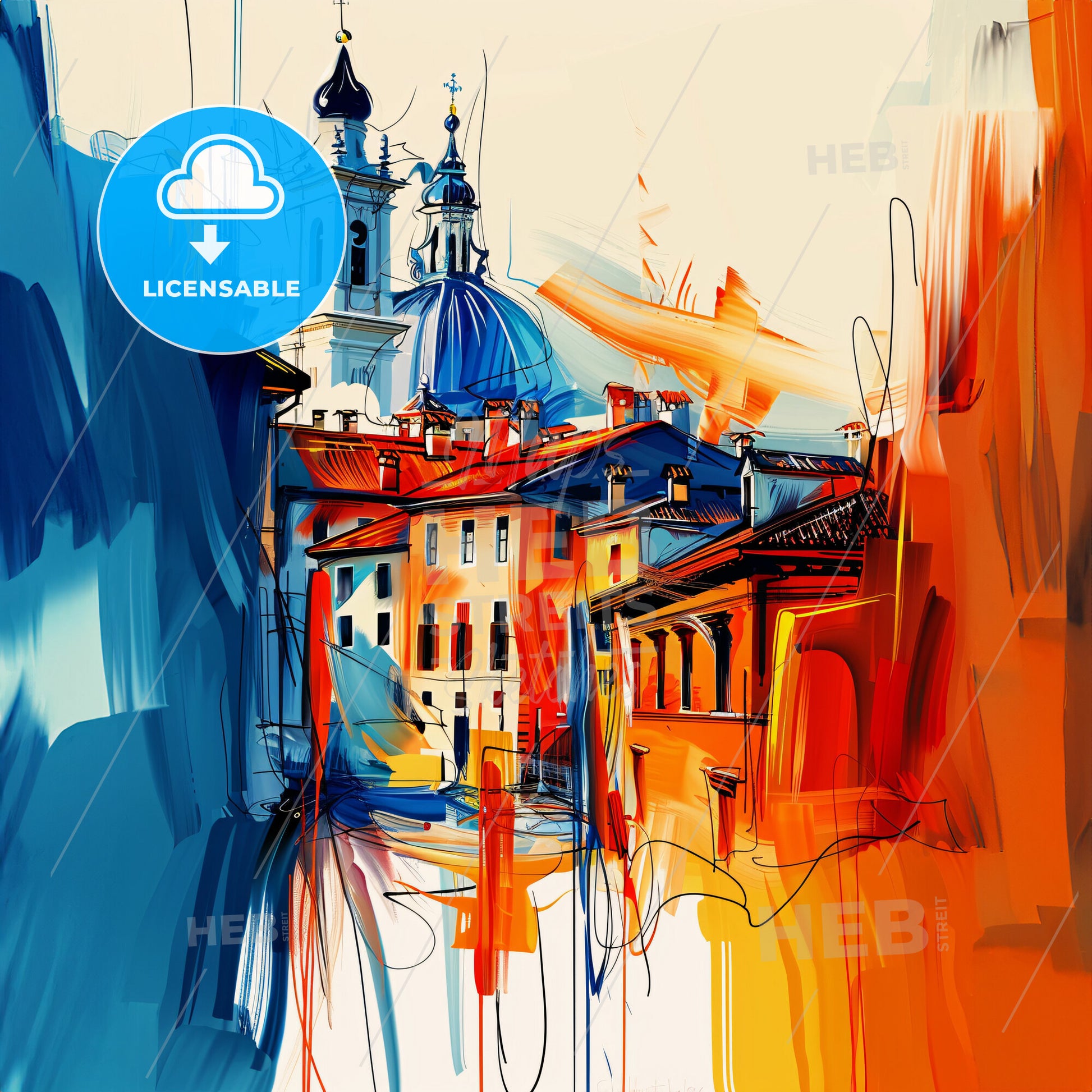 Vibrant Padova , Italy - A Painting Of A City