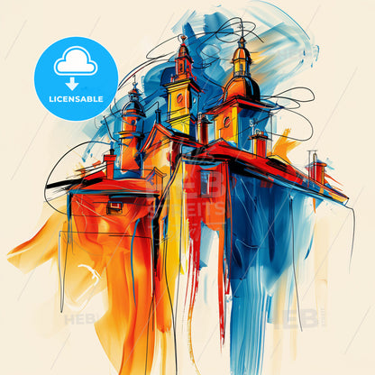 Vibrant Paisley, Scotland - A Colorful Building With Towers