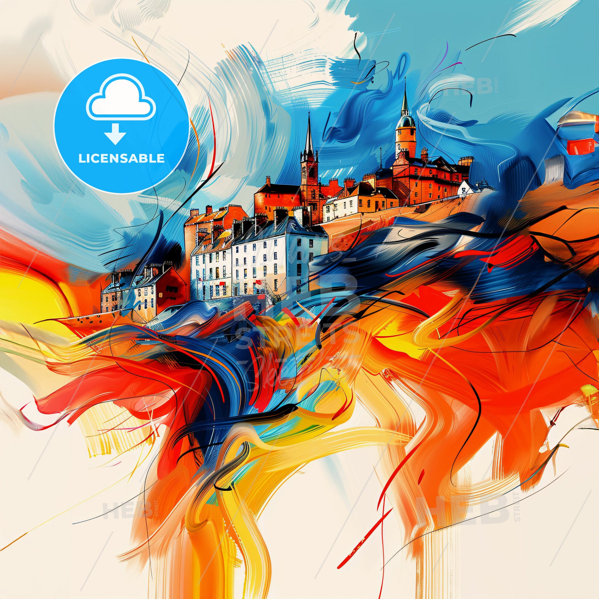 Vibrant Paisley, Scotland - A Colorful Painting Of A City