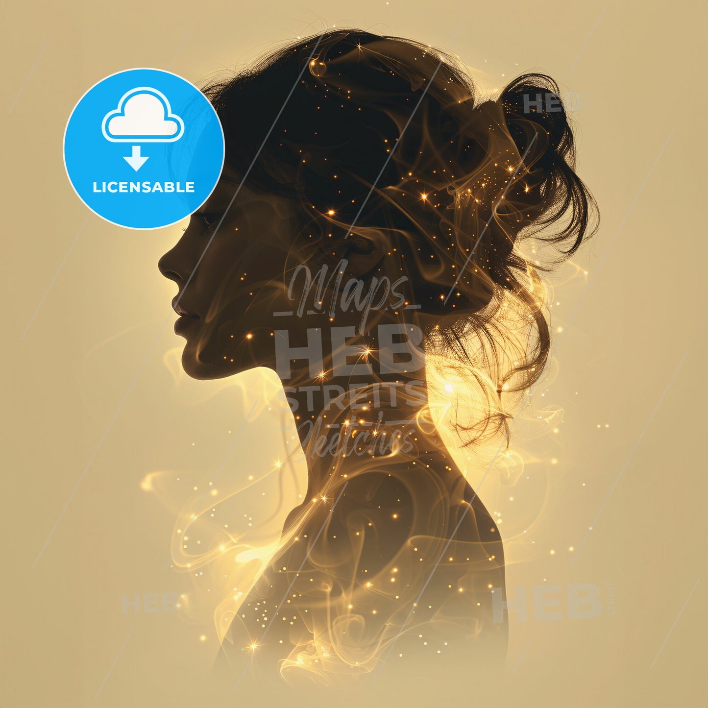 Palette of Possibilities - A profile of a woman with glowing light