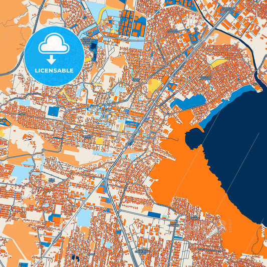 Colorful Palhoca Street Map with Labels and Buildings