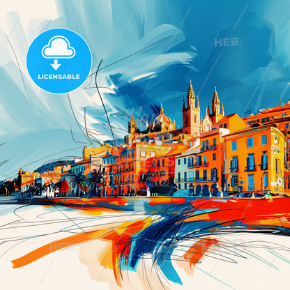 Vibrant Palma, Spain - A Colorful Cityscape With Buildings And Trees