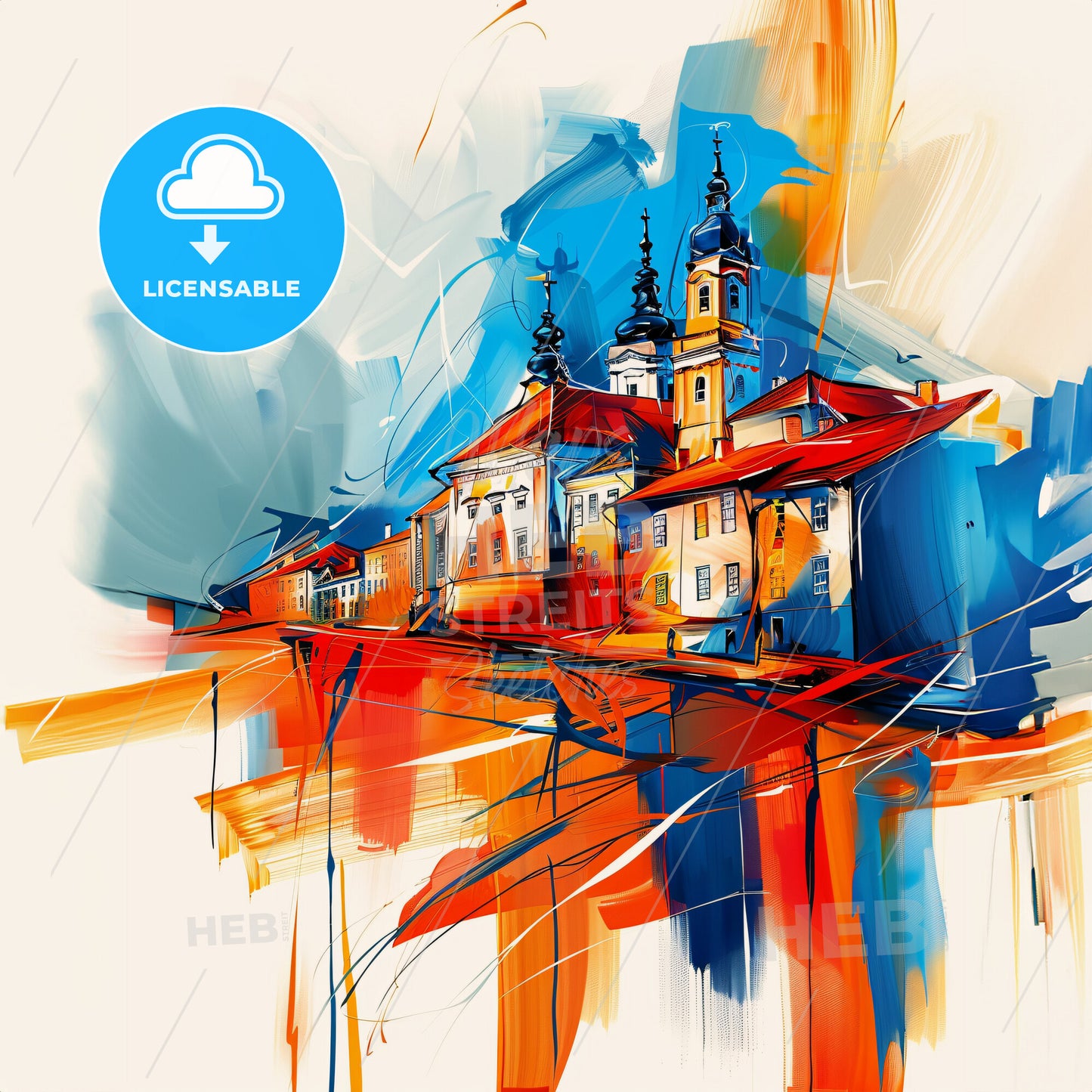 Vibrant Panevėžys, Lithuania - A Painting Of A Building