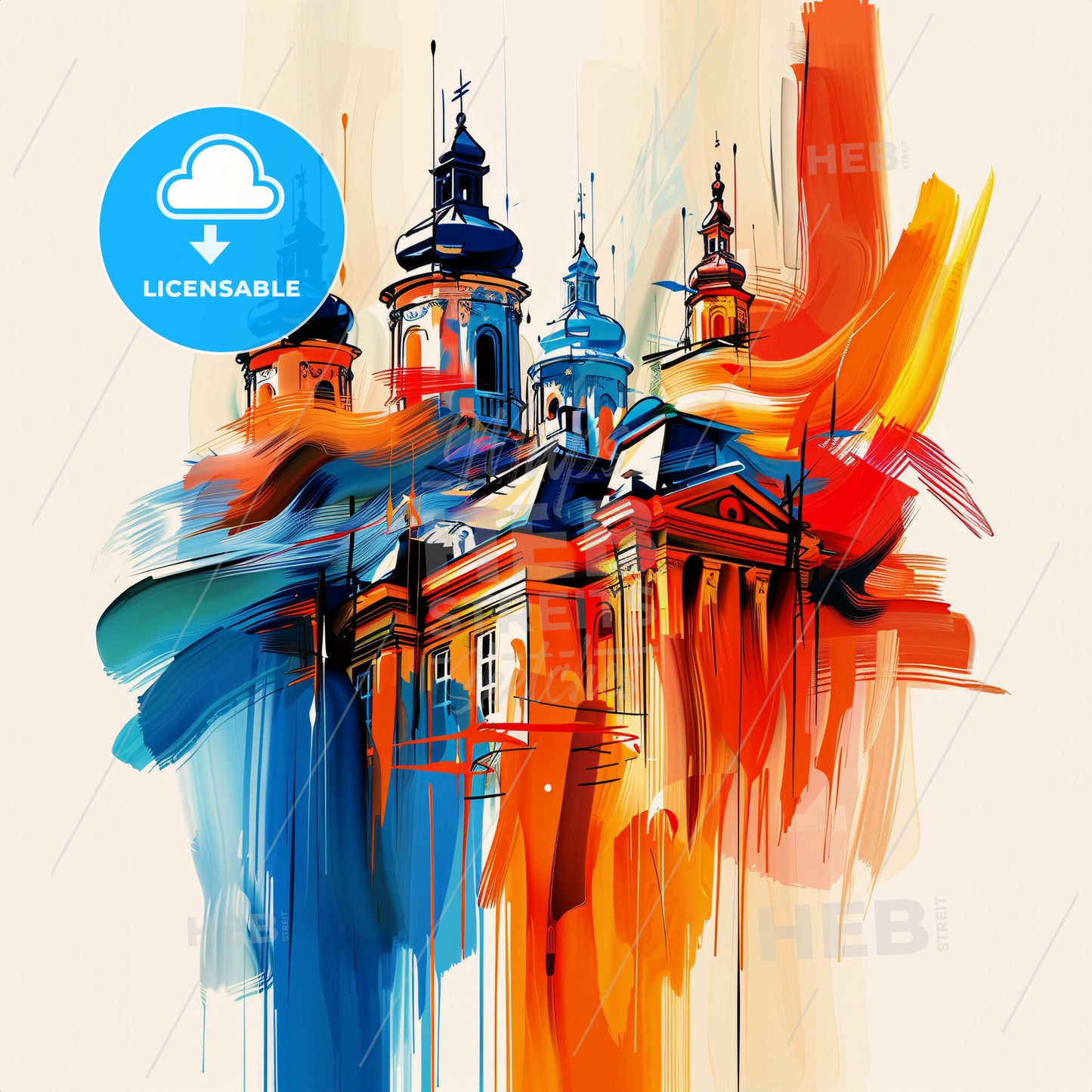 Vibrant Panevėžys, Lithuania - A Painting Of A Building With Colorful Paint