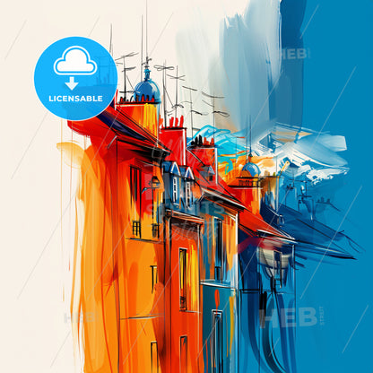 Vibrant Pantin, France - A Painting Of A Building