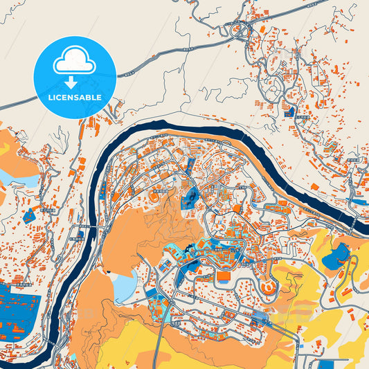 Colorful Panzhihua Street Map with Labels and Buildings