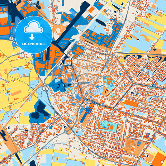 Colorful Papenburg Street Map with Labels and Buildings