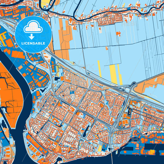 Colorful Papendrecht Street Map with Labels and Buildings
