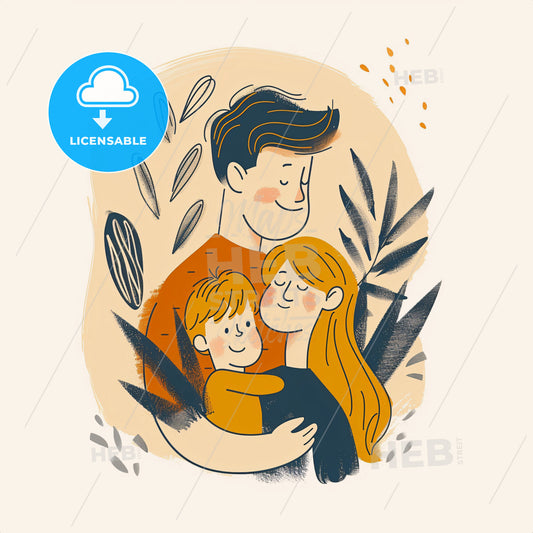 Parents Hold A New Born - A Man And Woman Holding A Child