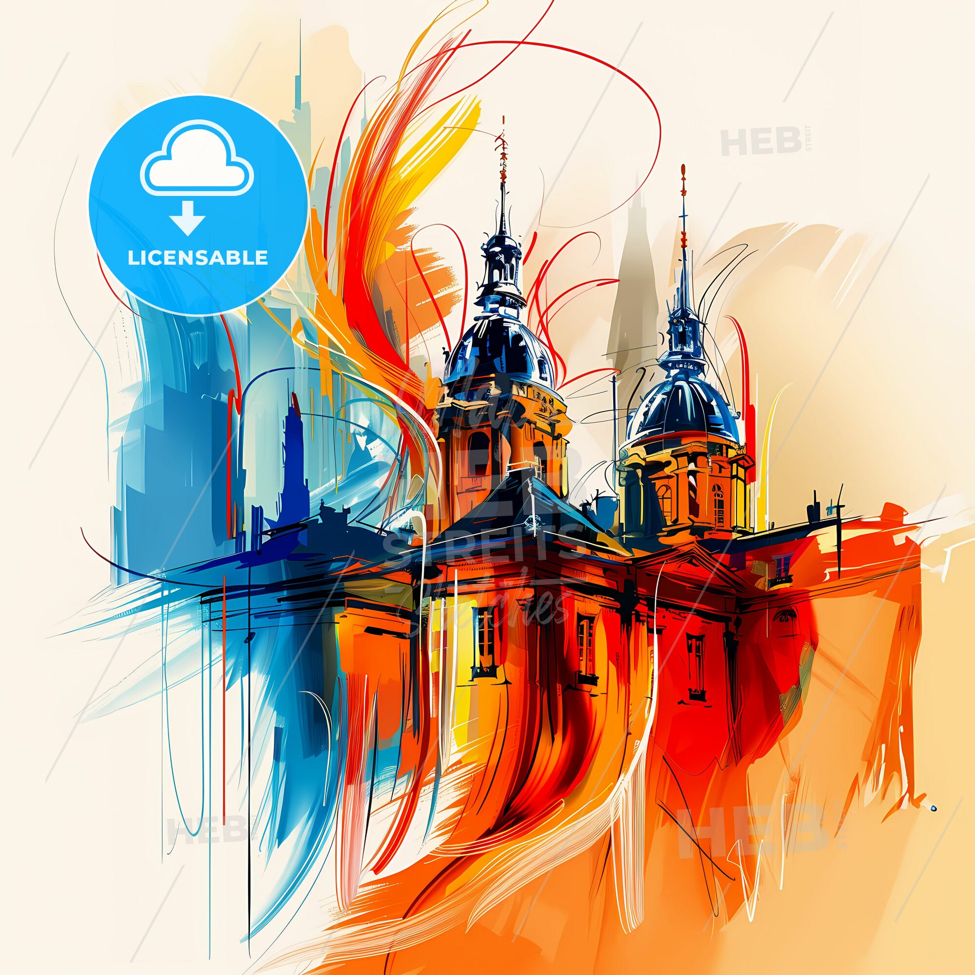 Vibrant Paris, France - A Painting Of A Building With Colorful Paint