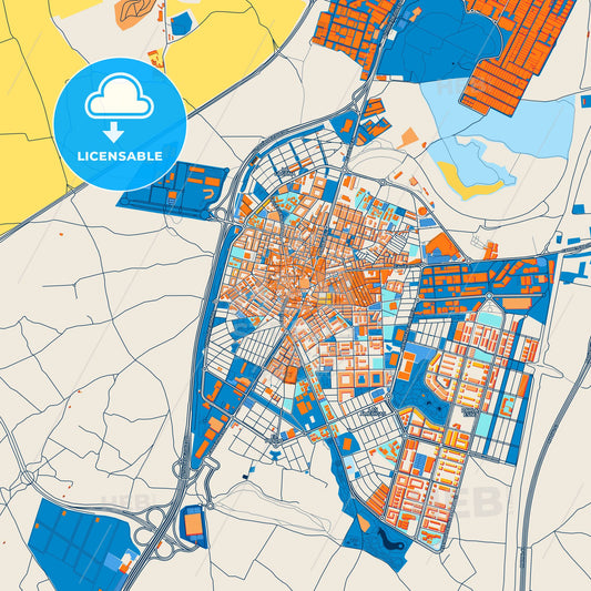 Colorful Parla Street Map with Labels and Buildings