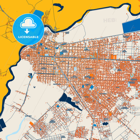 Colorful Parnaiba Street Map with Labels and Buildings