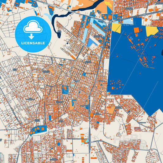 Colorful Parnamirim Street Map with Labels and Buildings