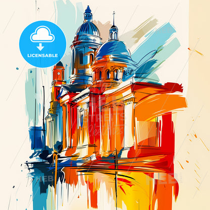 Vibrant Pasadena, Texas - A Colorful Drawing Of A Building