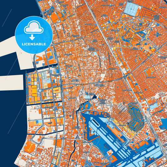 Colorful Pasay Street Map with Labels and Buildings