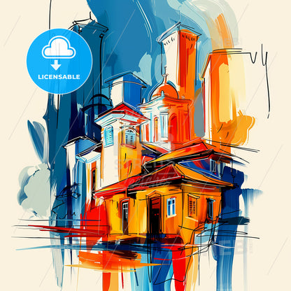 Vibrant Pasig, Philippines - A Painting Of A Building