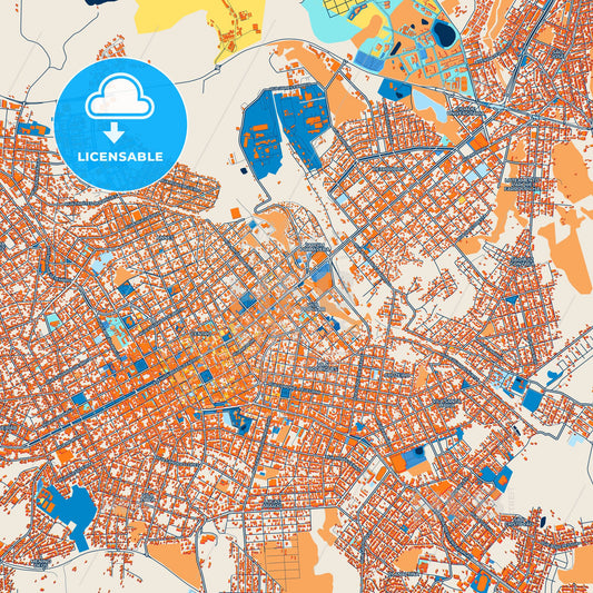 Colorful Passo Fundo Street Map with Labels and Buildings