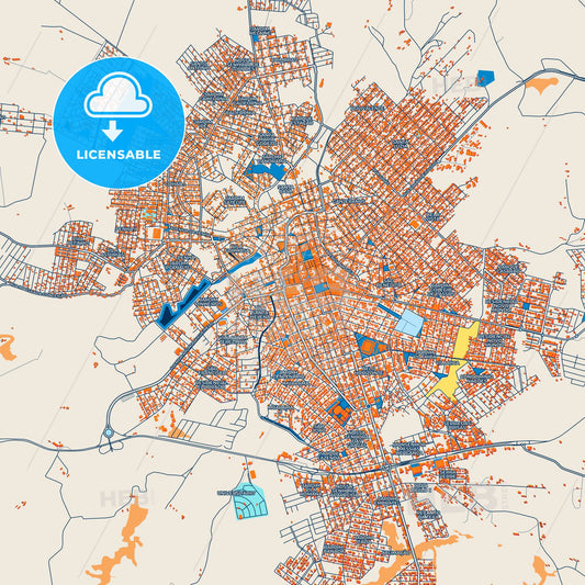 Colorful Passos Street Map with Labels and Buildings