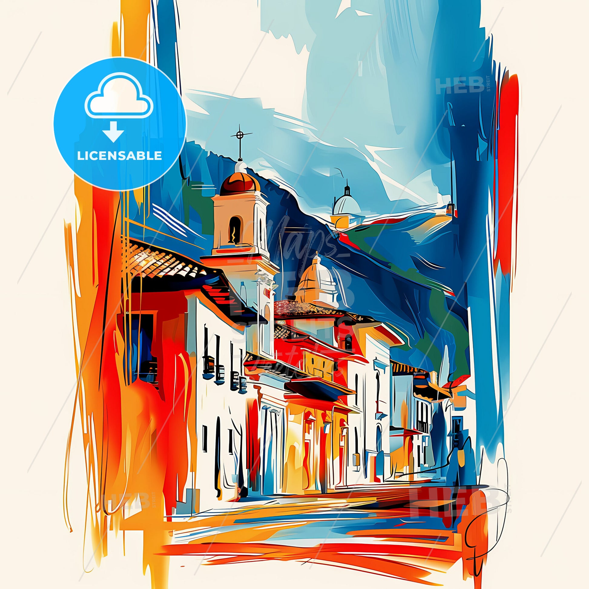 Vibrant Pasto, Colombia - A Colorful Painting Of Buildings