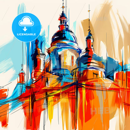 Vibrant Paterson, New Jersey - A Painting Of A Building With Towers