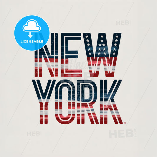 Patriotic New York Typographic Art: Bold Design Infused with American Spirit