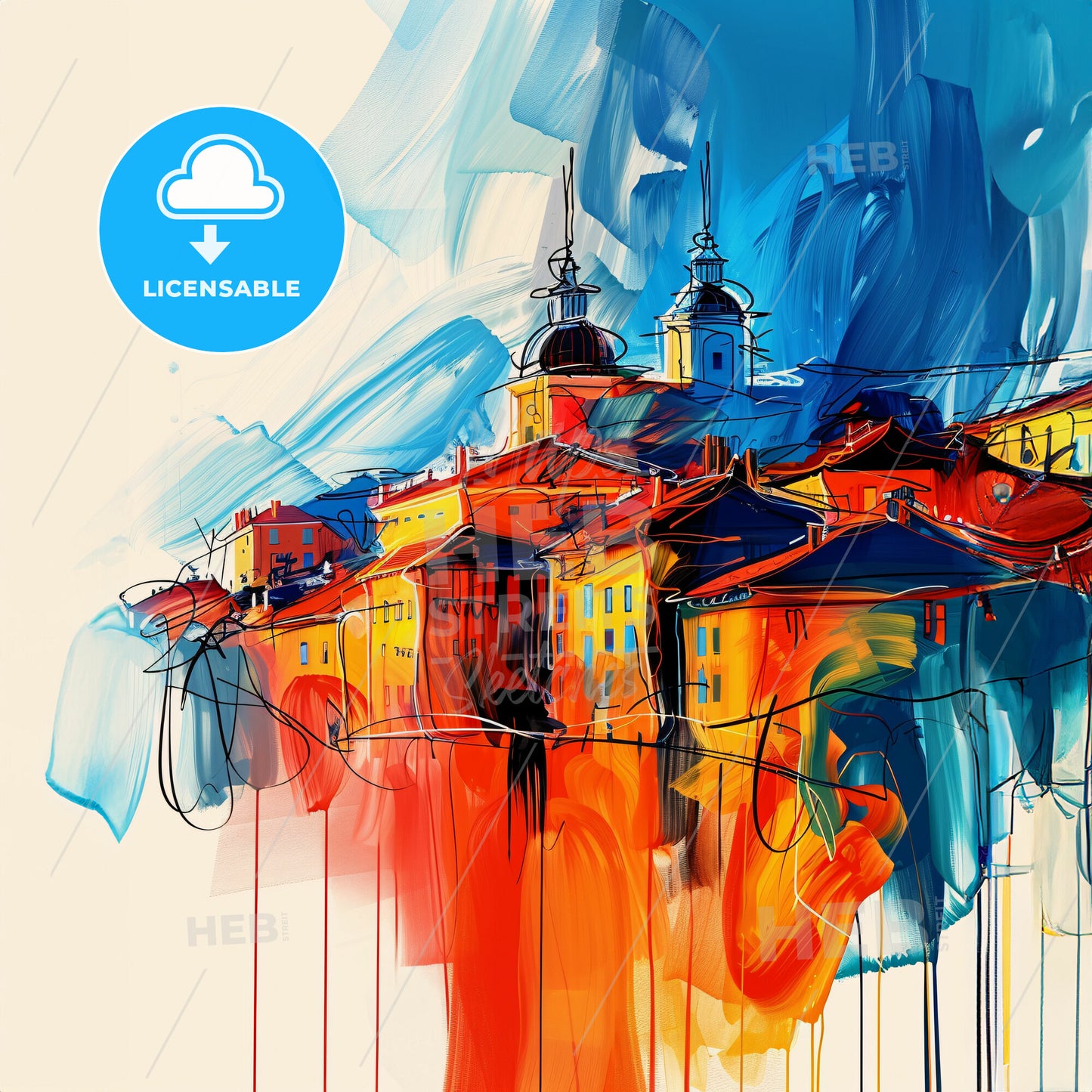 Vibrant Pau, France - A Painting Of A City