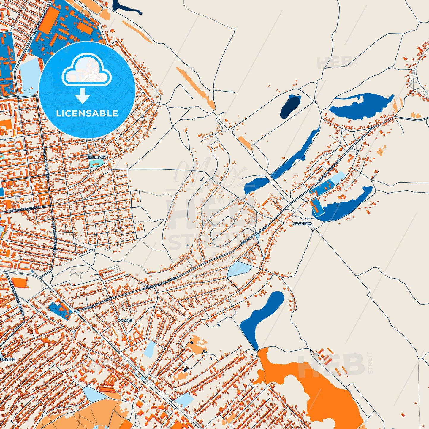 Colorful Pavlohrad Street Map with Labels and Buildings