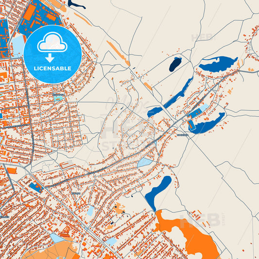 Colorful Pavlohrad Street Map with Labels and Buildings