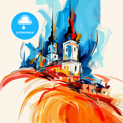 Vibrant Pearland, Texas - A Painting Of A Building