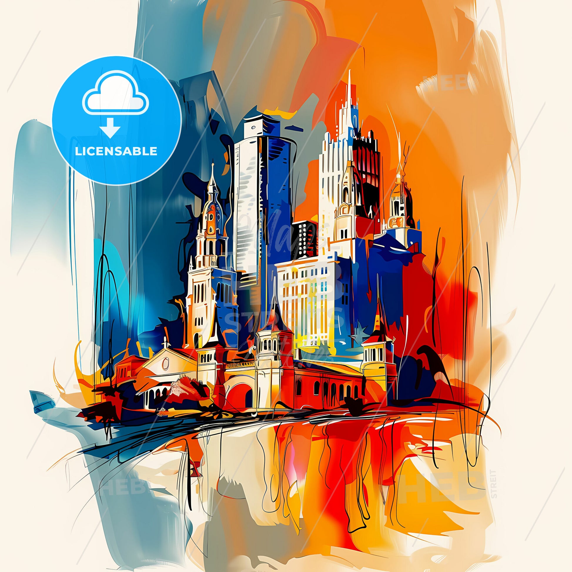 Vibrant Pearland, Texas - A Painting Of A City