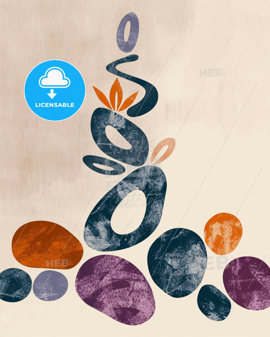 Mesmerizing Pebble Dance on Tranquil Waters - A colorful art of stones