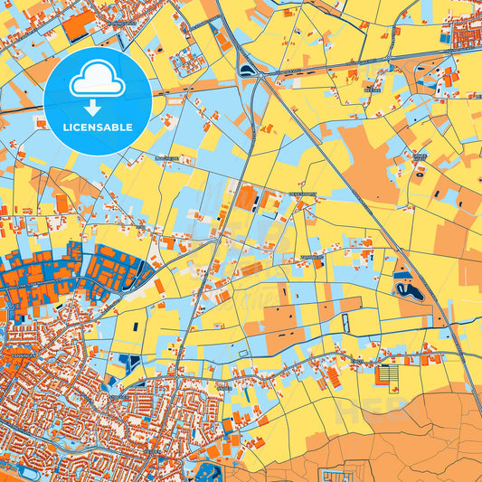 Colorful Peel en Maas Street Map with Labels and Buildings