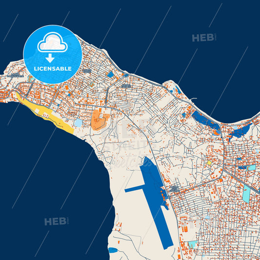 Colorful Pemba Street Map with Labels and Buildings