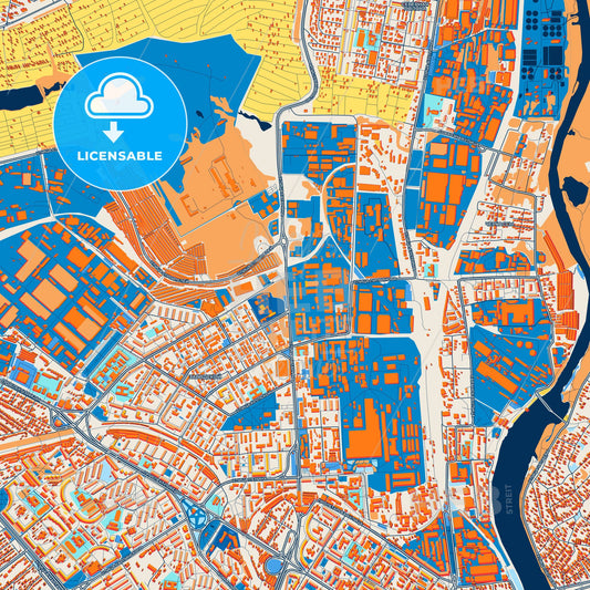 Colorful Penza Street Map with Labels and Buildings