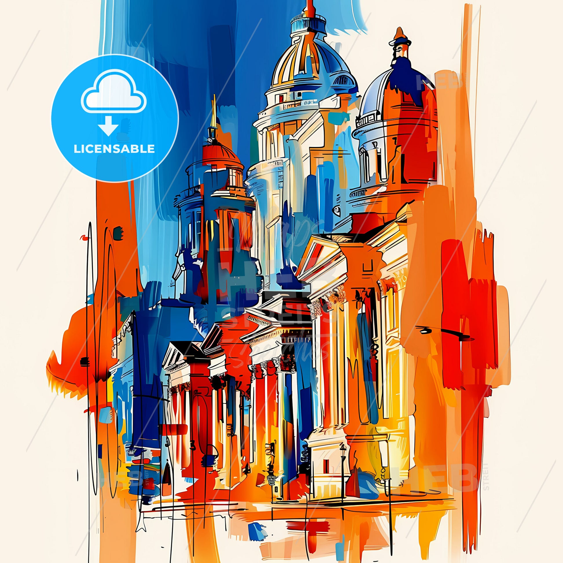 Vibrant Peoria, Illinois - A Painting Of A Building