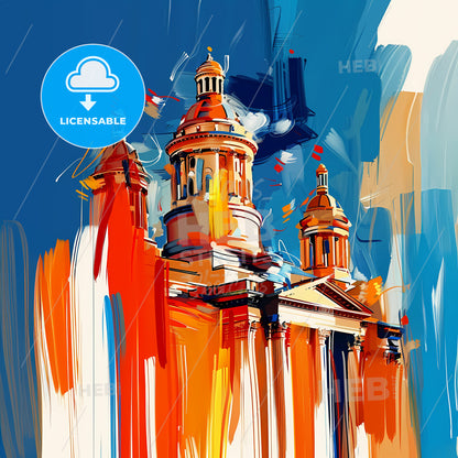 Vibrant Peoria, Illinois - A Painting Of A Building