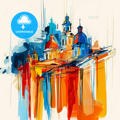 Vibrant Pereira, Colombia - A Colorful Building With Domes