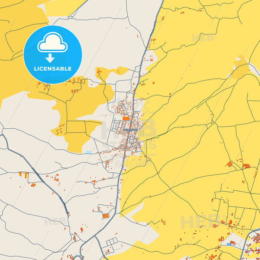 Colorful Pérgamos   Street Map with Labels and Buildings