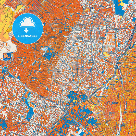 Colorful Peristeri Street Map with Labels and Buildings