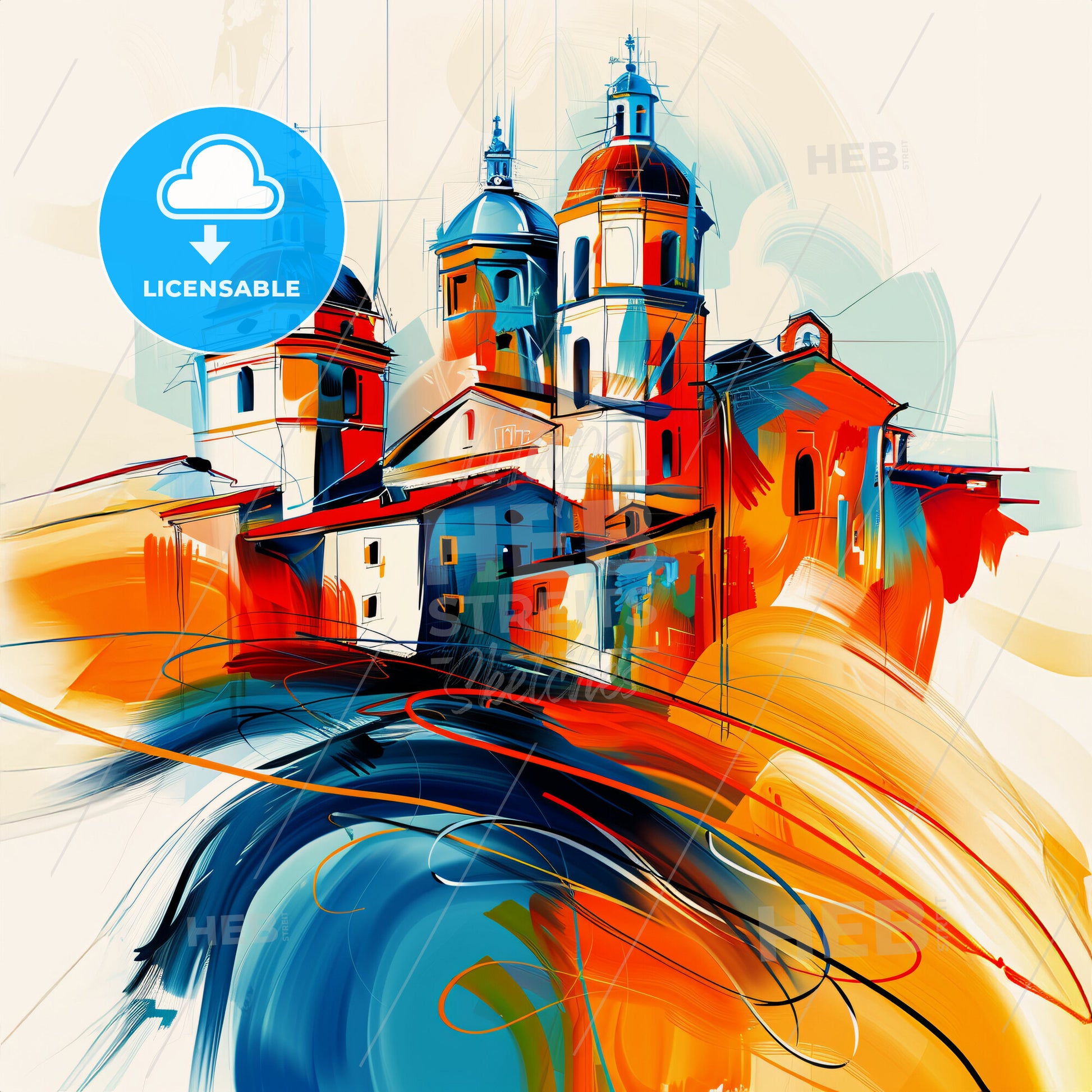 Vibrant Perugia, Italy - A Painting Of A Building