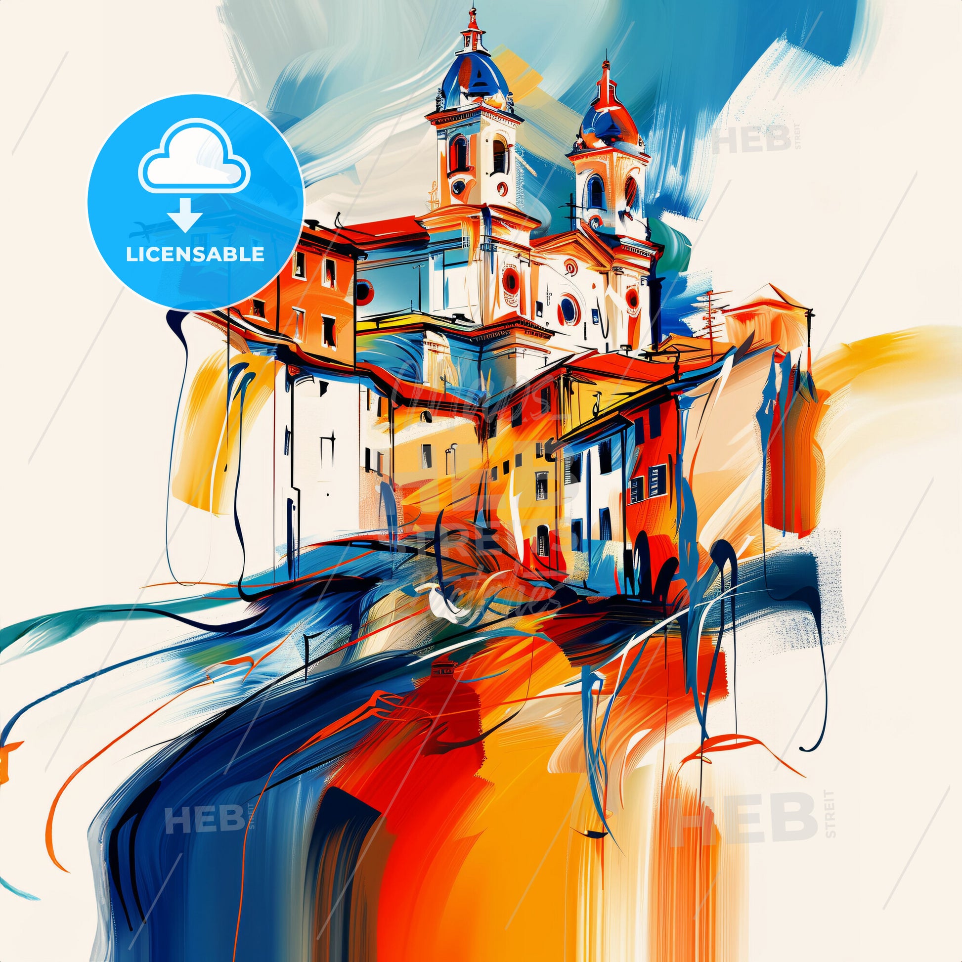 Vibrant Perugia, Italy - A Painting Of A Building