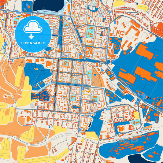 Colorful Pervouralsk Street Map with Labels and Buildings