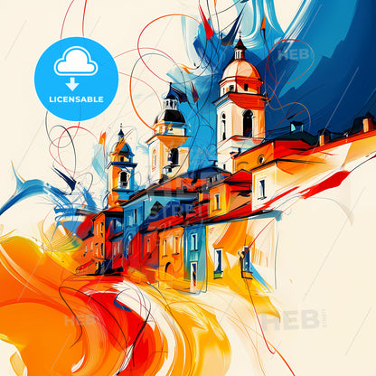 Vibrant Pescara, Italy - A Colorful Painting Of A Building