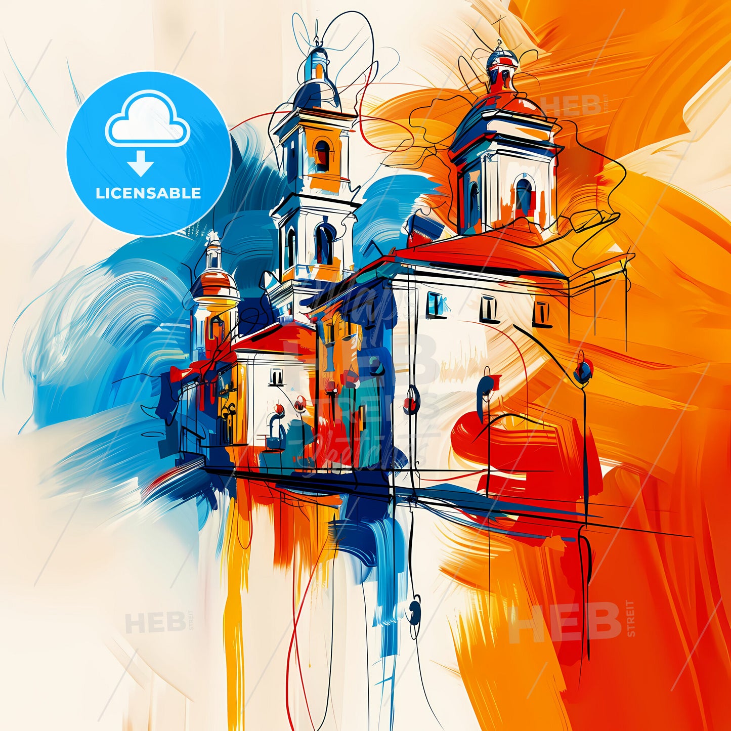 Vibrant Pescara, Italy - A Painting Of A Building With Colorful Paint